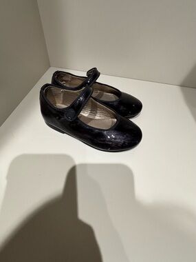 Papanatas Kids Black leather Patent Mary Jane formal shoes designer euro 24